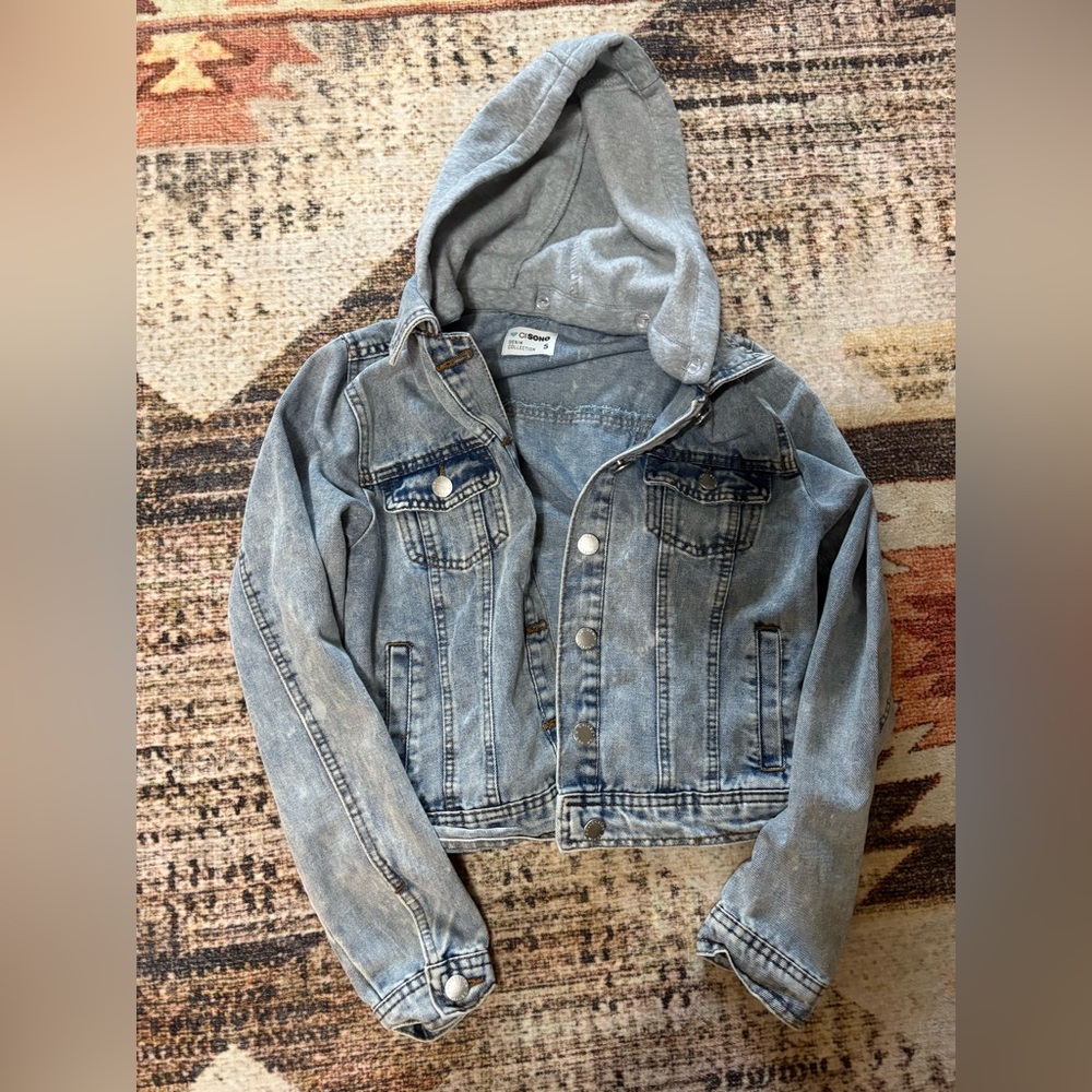 Ci Sono Jean Jacket Removable Hood Small